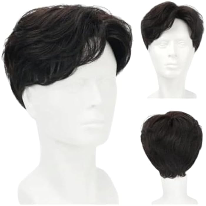 DILLARDS Men's Wig Black Straight Hair Wig - Image 1